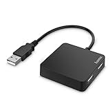 Hama USB Hub 2.0, 4-Fach Adapter (4in1 USB A Hub, Splitter mit 4-Ports, klein & kompakt, großer Buchsenabstand, Bus-Powered, externer USB-Verteiler) schwarz