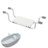 UISEBRT Badewannensitz Senioren Ausziehbare 72-82cm rutschfest Badewannenbretter, 150 KG Tragkraft Generisch Wannensitz für Schwangere, ältere Menschen, Aluminium