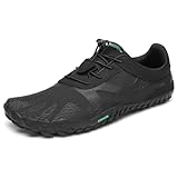 SAGUARO Barfußschuhe Herren Fitnessschuhe Damen Barfussschuhe Schnell Trocknend Traillaufschuhe Badeschuhe rutschfest Unisex Sommer Outdoor Kletterschuhe ReineSchwarz 41 EU