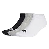adidas Unisex Thin and Light Sportswear Low-Cut Socks 3 Pairs, Medium Grey Heather / White / Black, 6.5-8