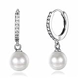 1 Paar Perlenohrringe Damen 925 Sterling Silber Set Perlenohrringe Baumeln Damen Mädchen Schmuck Geschenke