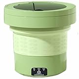 Tragbare Waschmaschine, zur Aufbewahrung zusammenklappbar, einfach zu bedienen ohne Installation, mit beweglichem Griff, für mehrere Szenarien geeignet (grün)