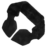 FRCOLOR Warmer Halswärmer Weiblicher Schal Lang Schal Hitze Kragen Damen Damen weiche Schals Fell Plüsch-Strickschal warmer Plüschschal pelziger Schal Halstuch aus Plüsch Polyester Black