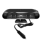 Wodsty 12 V 120 W Auto-Hter Dual-Hting und Kühlung, tragbarer Defogger für Windschutzscheibe, mit 360° Ht-Verteilung, kompaktes Design für Autos, LKWs, SUVs, Schwarz / Gold