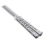 HTRTRR Butterfly Kamm Edelstahl, Faltbarer Übungskamm, Haarkamm Klappbar für Männer, Friseurkamm Klappbar, Tragbarer Butterfly Messer Kamm