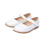 Nlaayong Lederschuhe Mädchen Prinzessin Lackschuhe Kinderschuhe Antirutsch Mädchen Ballerina Schuhe Turnschläppchen Hallenturnschuhe Prinzessin Schuhe mit Schnallen Freizeitschuhe