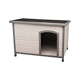TRIXIE wetterfestes und aufklappbares Hundehaus 'natura Hundehütte Classic Flachdach, S–M: 85 × 58 × 60 cm, grau'- 39561