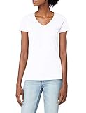 Fruit of the Loom Damen T-Shirt Valueweight V Neck Lady-fit, Weiß (Weiß 30), Large