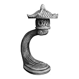 gartendekoparadies.de Japanische Rankei Steinlaterne, H. 65 cm, 26 kg, Grau, frostsicher aus Steinguss für Außenbereich