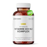 Intensive Vitamin D-Komplex D3 +K2 + E I Hochdosierte Premium Softgel-Kapseln I Made in Germany I Hohe Bioverfügbarkeit I Hochdosiert