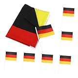 WEKADRIN Teiliges Deutschland Handflaggen aus Strapazierfähigem Polyester Handlich und Vielseitig für Fanartikel Party Sportveranstaltungen Dekoration Inklusive Großer und Kleiner