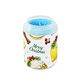 miaozhen Merry Christmas Gelbe Zitrone, tragbare Pfotenreiniger-Tasse, weiche Silikonbürste, Haustier-Reinigungsset, geeignet für kleine, mittelgroße und große Hunderassen, Peine para Perros