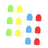 Milisten 12 Stück Kinderschürzen Baumwolle Backen Küche Mädchen Stoff Zeichnung Malen Für Bunt Jungs Kunst Handwerk Kochen Malerei Rosa Lustig Malschürze Colorful Vlies