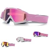 DONGZQAN Skibrille Damen Rosa, Skibrille Brillenträger Damen, Skibrillen Dame Unisex Skibrill Otg Mit Schaumstoffpolsterung, Geeignet für Outdoor-Sportarten (B)