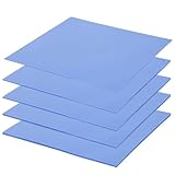 Sporgo 5 Stück Wärmeleitpad: 100 x 100 x 0,5/1/1,5/2/3 mm Thermal Pad Hochtemperaturbeständig Silikon Wärmeleitpads, Wiederverwendbar Wärmeleitpad Set für CPU, GPU, SSD, PC, Laptop, Kühler