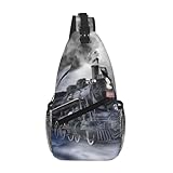 Steam Train Clouds Unisex-Brusttasche mit mehreren Taschen, große Kapazität, Crossbody-Tasche, strapazierfähiges Polyester, verstellbarer Riemen für den täglichen Pendler