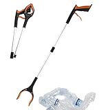 Greifzange Für Senioren 83cm, Greifzange Für Senioren Klappbar, Grabber Reacher Tool, Faltbarer Müll Grabber Mit Magnet Greifarm, Greifzange Für Schwer Erreichbare Stellen(Orange)