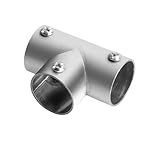 MoSundi Edelstahl-Rohrverbinder für Gewächshaus, Möbel, Regale, 25 mm Innendurchmesser mit Rillen, Silber (1 Pack)