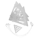 TOBBOMEY Einstellbarer Dreieck Feuerstellen Grill aus Tragbarer Camping Bbq Kocher Abnehmbarer Outdoor Bonfire Ständer für Garten und Picknick und Leicht zu Transportieren