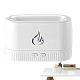 Colorful Flame Diffuser, Aromatherapy Fireplace-Inspired Scented Humidifier, Silent Mist Maker for Home, Bedroom, Offices Relaxation, 6.89x3.11x4.21 inches, White, Black