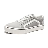 HEVA Damen Klassische Segeltuchschuhe Bequeme Turnschuhe Herren Schnürschuh Trainer Freizeitschuhe(6UK 39EU,Niedrig Grau)