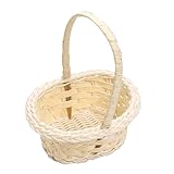Blumenmädchen Korb, Blumenkorb Hochzeit, Körbchen Blumenmädchen, Blumenkörbchen Hochzeit, Geschenkkorb Leer, Klein Rattan Korb Weidenkorb mit Henkel, für Tischdeko, Zeremonie Party
