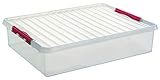 Sunware Q-Line BettBox - 60 Liter - 800 x 500 x 180mm - transparent/rot, 75600605