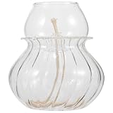 Veemoon Glas Öllampe Vintage Petroleumlampe Würfelförmige Tisch Öllampe Transparent ohne Lampenöl Romantische Dekoration für Hochzeiten und Dinnerpartys