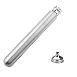 Voarge Tragbar Edelstahl Wein-Fläschchen, Zigarre Geformter Tube für Alkohol, Silber, 2 Oz