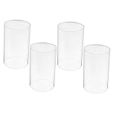 PartyKindom 4er Set Windlichtglas Zylinder Mundgeblasen Ohne Boden Kerzenhalter Teelichtgläser Für Wohnzimmer Hochzeit Dekoration 10x6cm