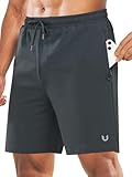 NORTHYARD Herren-Shorts, 17,8 cm, gestrickt, athletisch, Tennis-Shorts für Herren, mit Reißverschlusstaschen, für Workout, athletisches Training, Dunkelgrau, XX-Large