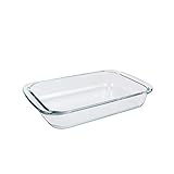 NUTRIUPS Glas-Auflaufform für Ofen, Glas-Ofenform Lasagne, 1,5L Ofenform rechteckig, Lasagneform, rechteckige Glasform, Bräterform, längliche Auflaufform
