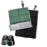 AIMEKE® 2er Set Thermo Sitzkissen Outdoor Faltbar Sitzmatte Komfort Sitzunterlage Wasserdicht Thermositzkissen für Picknick Freien Camping Wandern Zubehör mit Tragetasche (Schwarz/Grün)