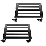 FIVMEN Pflanzenroller Eckig Metal 30x30 cm Pflanzen Rollbrett Transportroller Untersetzer Blumentopf mit Rollen Blumenroller für Außen Innen Garten 160kg Tragkraft, Typ A