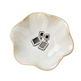 Keramik Schmuckschale, Blatt-Schmucktablett, Schlüsselablage, Kleiner Ringhalter, Schmuckteller, Schmucktablett, Auffangschale, Nachttisch-Dekoration für Diele, Tisch, Raumdekoration