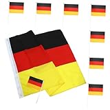 FUTUREORYY Teiliges Deutschland Flaggen Kleine Handliche Polyester Deutschlandfahnen Plus Große Fahne Leichte Langlebige Fan und Deko Flaggen für Outdoor Party und Wm Fußballstadion