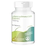 Löwenzahnwurzel-Extrakt 750mg - mit 750mg Löwenzahnwurzel-Extrakt 10:1-90 Tabletten - hochdosiert - sichere Dosierung - vegan - bioverfügbare Supplements aus Deutschland | Vitamintrend