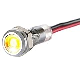 LED-Kontrollleuchte - 6 mm - V2A Edelstahl - AC/DC 6V-24V - Staub und Wasserdicht nach IP67-6 mm - Gelb