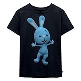 Spreadshirt KiKANiNCHEN Kaninchen Tanzt Fröhlich Kinder Premium Bio T-Shirt, 110/116 (4 Jahre), Navy