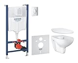 GROHE Solido Bau Keramik - 5-in-1 Bundle (bestehend aus Wand-WC, Betätigungsplatte, Vorwandelement, Schallschutzset, Wandwinkel), alpinweiß, 39888000