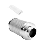 KITANDOVE Aktivkohle Luftfilter Mit Australischem Aktivkohle Vorfilter Für Pflanzenzelte Geruchsbekämpfung Inline Kompatibel Effektive Luftreinigung Und