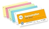 perfect line 100 Trennstreifen für Ordner A4, Trennblätter aus Recycling-Karton, MADE IN GERMANY, 5 Farben, gelocht