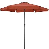 Kingsleeve® Sonnenschirm 330cm UV Schutz 80+ Kurbel Schutzhülle Alu Groß Rund Balkon Terrasse Garten Balkonschirm Kurbelschirm Marktschirm Terracotta