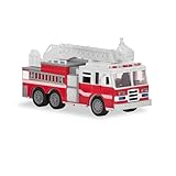Driven Micro Feuerwehrauto 19 cm mit ausfahrbarer Leiter, Lichtern und Tönen – Feuerwehr Spielzeugauto mit Geräuschen, Funktionen – Spielzeug LKW ab 3 Jahren