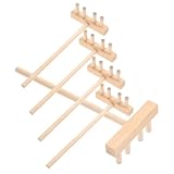 VICASKY 5 Stück Teiliges Mini Bambus Sandspielzeug Stabile Kleine Holzrechen für Zen Garten und Sandkästen Kreative Sandtisch Deko Leicht Tragbar für Stressabbauende Gestaltung