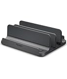 Spigen Vertikaler Laptop-Ständer – 4-in-1 Schreibtisch-Organizer mit verstellbaren Slots (14–22 mm), Premium-Aluminium, Silikonschutz