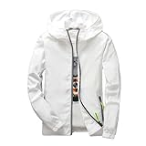 Reflektierende leichte Jacke mit Reißverschluss für Herren, lässige Windjacke mit für Frühling Herren Mantel Solid Mantel Herren Große Größen