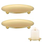 ALLAVA 2 Stück Kerzenhalter Stumpenkerzen, Kerzenständer Gold, Kerzenhalter Metall für Tischdekoration Kerzenhalter, Hochzeit, Gebet, Familie Party und Dekoration