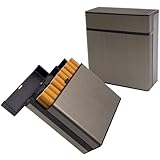Primasage 2 Stück Zigarettenbox Metall, Flip Top Cigarette Case, Großem Fassungsvermögen Zigaretten Box, Feuchtigkeitsbeständiges Versiegeltes Zigarettenetui für Raucherliebhaber