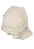Sterntaler Schirmmütze Nacken Basic - Unisex Baby- und Kinder Mütze mit Nackenschutz - UV-Schutz 50+ Hut aus Popeline (Bio) - leichte Sommer Kopfbedeckung mit Gummiband - beige, Größe 55